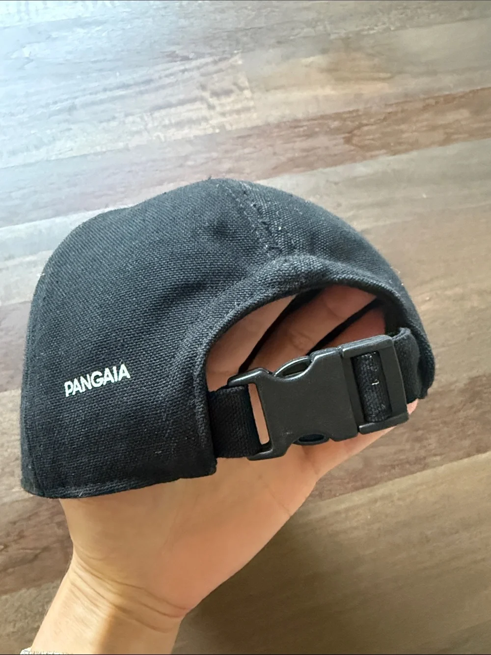 Pangaia Black Baseball Cap with White Text